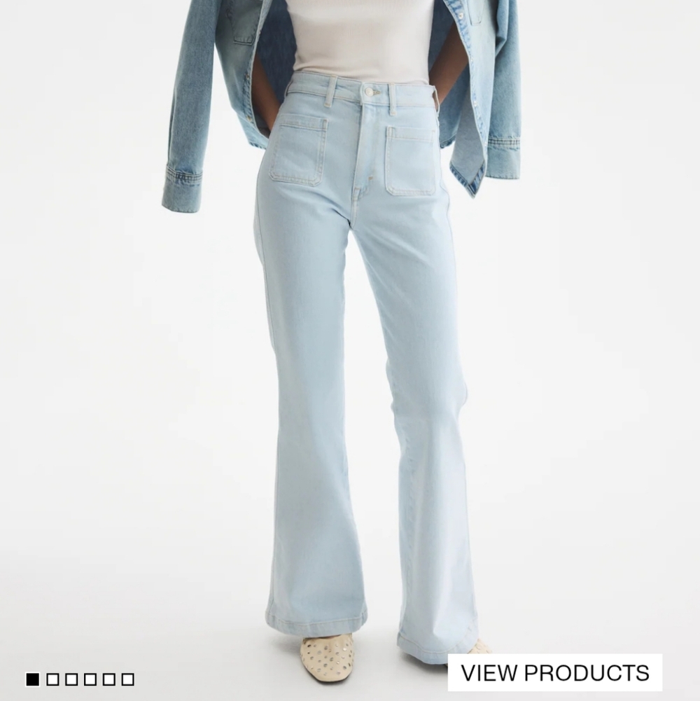 Ultra High-Rise Light Blue Flared Jeans